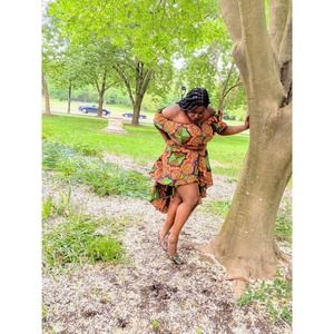 2 Piece African Print Ankara Wax Fabric Crop Skirt Set Date Night